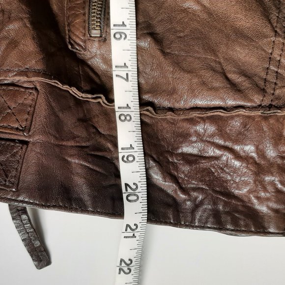 All Saints Brown Leather Jacket - Picture 14 of 15